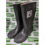 4x pairs of Etche Securite rubber knee boots - Green / Black - size 4 1/2