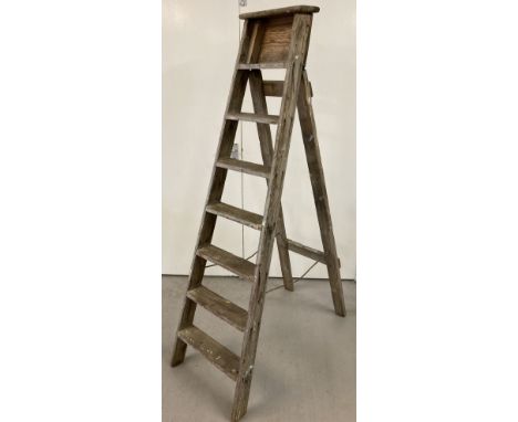A vintage wooden step ladder. Approx. 179cm tall. 