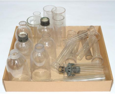 MISCELLANEOUS OIL LAMP SHADES, ETC