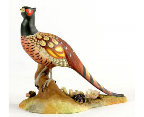 A ROYAL CROWN DERBY MODEL OF A PHEASANT, 16CM H, PRINTED MARK 