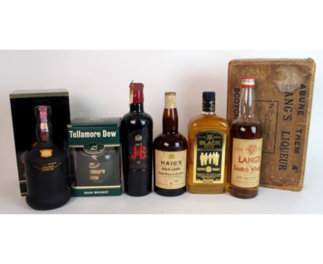 Cutty Sark Golden Jubilee whisky 700ml, in presentation case, Haig's Gold Label, 70% proof, Lang's Old Scotch whisky, 70% pro