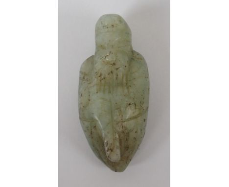 A Chinese pendent jade carving of a scholar in cicada form, 6cm high
