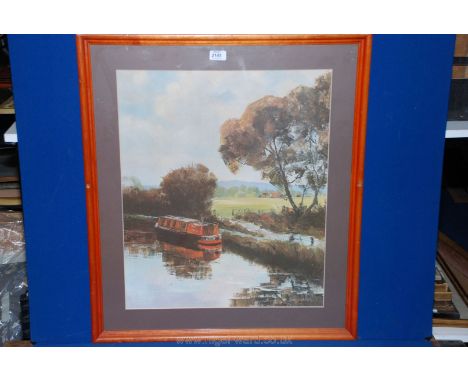 A large framed Print of 'Oxford Canal' by Antony Warren