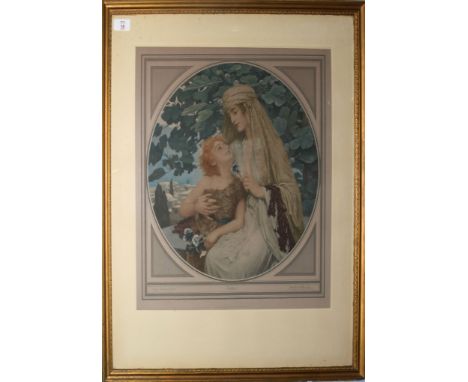 Herbert Schmalz (1856-1935), "Galilee",coloured engraving, published by L R Mendoza, 1910, signed, inscribed with title and f