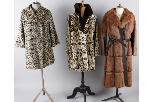 A 1960s Astrakhan coat; together with a 1960s Astrakhan Fur Coat w Mink Collar