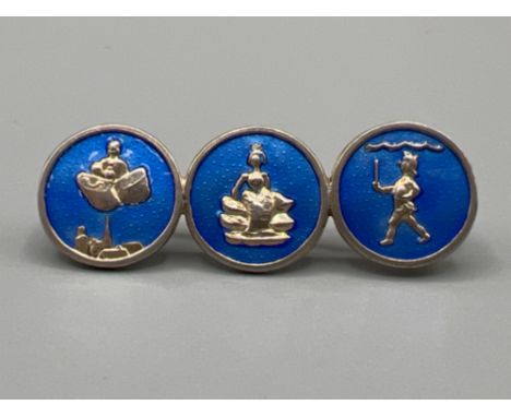 Meka danish thumbelina fairytale silver and enamel brooch. In good condition