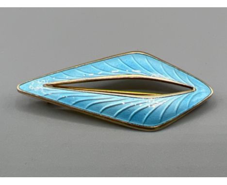 Finn Jensen silver and blue enamel brooch. In good condition