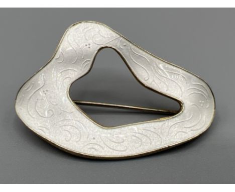 Oystein Balle norway silver and enamel brooch. In good condition