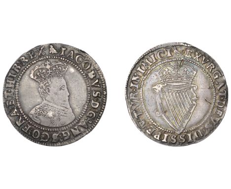 James I (1603-1625), First coinage, Shilling, mm. martlet, second bust, 4.76g/10h (Colgan fig. 69, this coin; S 6513; DF 259)