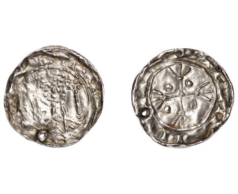 Hiberno-Scandinavian period, Phase V, Penny, Dublin, in imitation of a William I Two Sceptres type, crude facing bust with tw