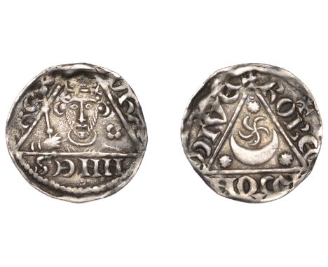 John (as King, 1199-1216), Third coinage, Penny, Dublin, Roberd, roberd on dive, pellet on inside of third ray and in apex of