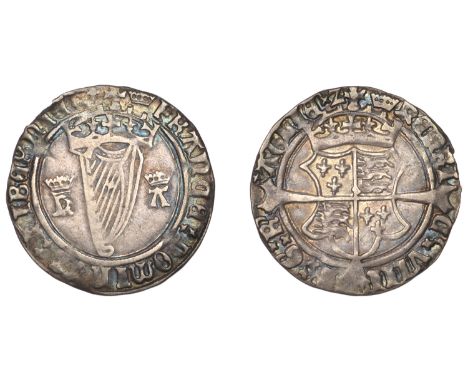 Henry VIII (1509-1547), First Harp issue (1534-40), Groat, mm. crown, ha (Anne Boleyn), 2.24g/11h (S 6472; DF 201). About ver
