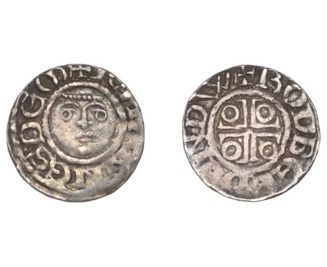 John (as Lord, 1172-1199), Second coinage, Halfpenny, type Ic, Dublin, Rodberd, rodbebd on dw, legend ends dem, 0.72g/1h (O’S