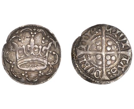 Edward IV (First reign, 1461-1470), First Crown coinage (c.1460-62), Groat, Dublin, nine-arc tressure with three pellets on e
