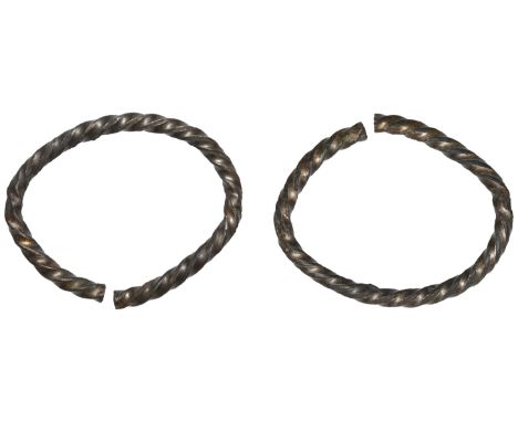 First Millennium BC, Ring Money, a silver (or silver-plated) cable-twist band with blunt ends, 4.12g, approx. 32mm (VA 1-3; c