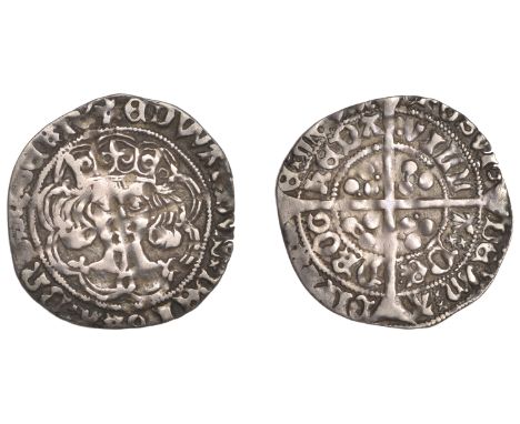 Edward IV (Second reign, 1471-1483), Light Cross and Pellets coinage (c.1473-8), Groat, Drogheda, mm. pierced cross on obv., 