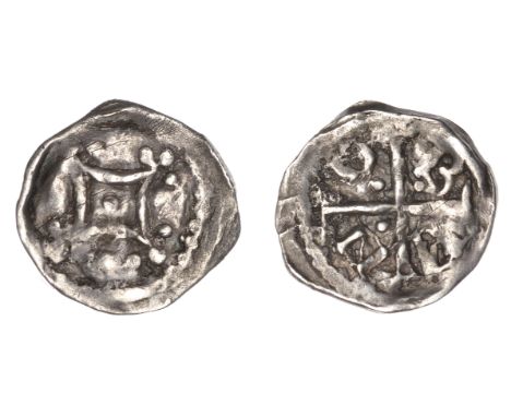 John (as Lord, 1172-1199), Second coinage, Farthing, Dublin, Norman, mascle with trefoil of pellets at each terminal, rev. no