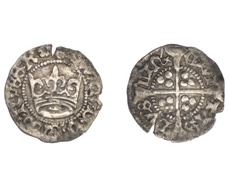 Edward IV (First reign, 1461-1470), Second Crown coinage (c. 1463-65), Penny, mm. rose, Dublin, large crown within legend, no