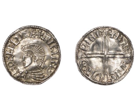 Hiberno-Scandinavian period, Phase I, c. 995-1020, Sihtric, Penny, ‘Winchester’, Byrhtnoth, in imitation of Long Cross coinag