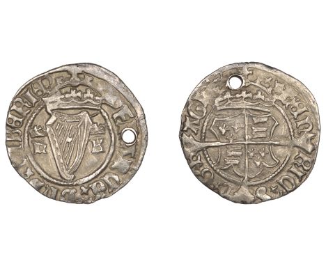 Henry VIII (1509-1547), First Harp issue (1534-40), Halfgroat, mm. crown, hk (Katherine Howard), 1.21g/9h (S 6478; DF 208). P