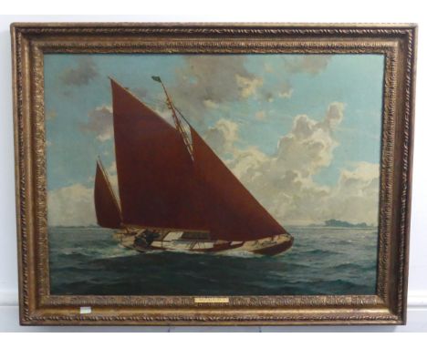 Charles Murray Padday (British, 1868-1954), Yacht in full sail at sea, oil on canvas, signed lower right,&nbsp;patch repair t