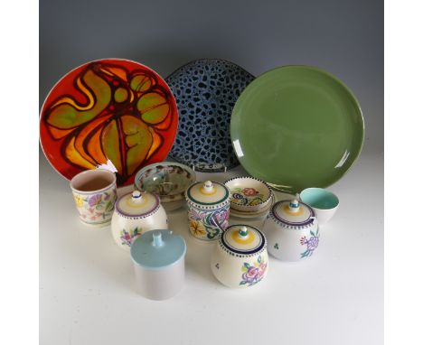 A large quantity of Poole Pottery, including ; delphis pattern plate, blue lace platter, floral pattern, etc, and some other 