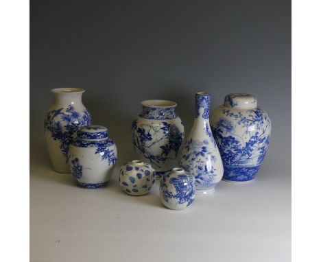 A quantity of early 20thC and later Japanese Seto Wares, to comprise Ginger Jars, Vases, Teacups and Saucers, etc. approximat