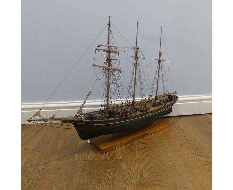 A good antique model of The Three Masted Topsail Schooner 'Result', ''Built in Carrickfergus, Belfast 1893'', ''She was a wor