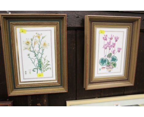 Two botanic design ceramic wall plaques, possibly Royal Worcester 
