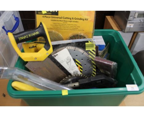 Box of tools, to include Universal cutting and grinding kit
