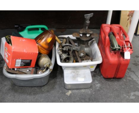 Fuel cans, tools, mincer &amp; anant plane etc 