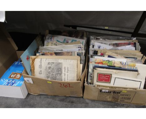 3 boxes of vintage newspapers, commemorative books and magazines, etc. 