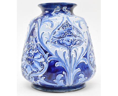 William Moorcroft (1872-1945) for MacIntyre &amp; Co - a late 19th century Florian Ware tube lined glazed ceramic vase. The v