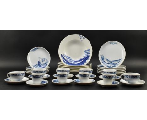 Mathurin Meheut (French, 1882-1958) for la Maison Prunier, Paris - Bauscher Weiden - a large collection of blue &amp; white g