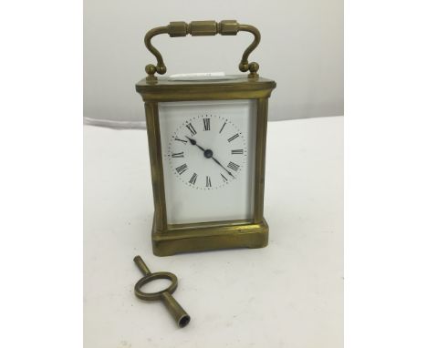 A brass carriage clock