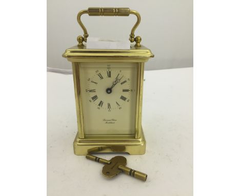A brass carriage clock