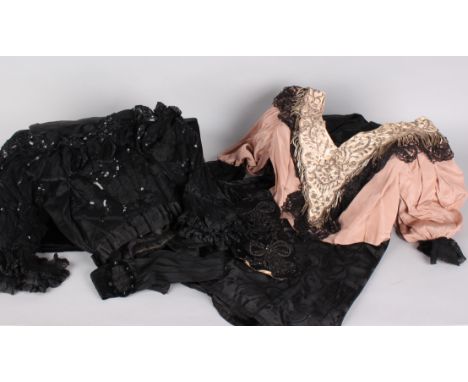 A 19th Century velvet devoré cloak; together with two 19th Century black velvet jackets, and a quantity of similar garments