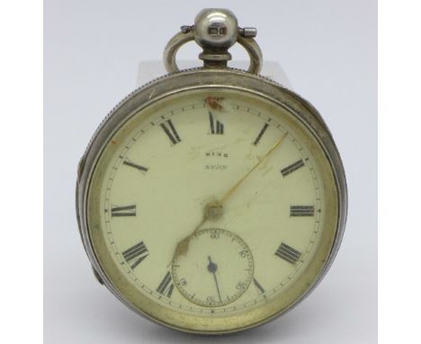 A silver pocket watch, a/f