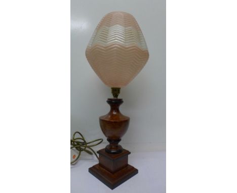 A table lamp with associated 1960's shade