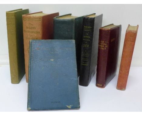 Books including The Book of Poisons, The Works of Burns, Workings of the Internal Combustion Engine, the Modern Encyclopedia 