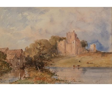 C. R. YATES (Late 19th Century) WATERCOLOUR DRAWING Landscape with castle ruins Signed lower right 9 1/2in x 13 1/2in (26.5 x