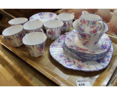 Tray of Royal Albert Crown china to include cups, saucers, milk jug, sugar bowl and plates.  CONDITION REPORT: 2 cups badly c