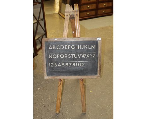 Vintage alphabet and numbered chalk board, with easel.