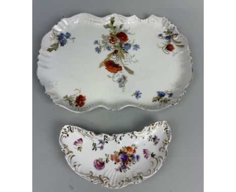 LIMOGES PORCELAIN DISH FOR STONIER AND CO, LIVERPOOL ALONG WITH ANOTHER PORCELAIN DISHLargest 29cm L