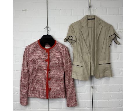 LADIES VINTAGE CLOTHING: MYRENE DE REMONVILLE JACKET, NAZY COOK TWO PIECE, ALONG WITH DANIEL AND MAYER JACKET, AND TWO SILK S