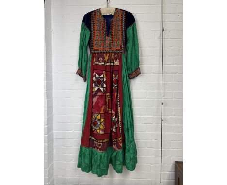 A LADIES VINTAGE AFHGAN EMBROIDERED DRESS140cm LProvenance: Property of Kathryn Samuel, Telegraph Fashion Editor, who nurture