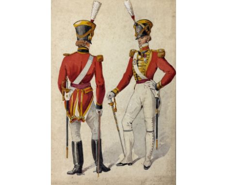 ALFRED CROWDY LOVETT C.B.E (BRITISH 1862-1919): A WATERCOLOUR PAINTING ON PAPER DEPICTING FIELD OFFICER COLONEL, COURT GUARD 