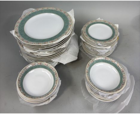 WEDGWOOD AZTEC PLATES AND BOWLS ALONG WITH A QUANTITY OF JOHNSON BROTHERS 