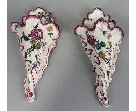A PAIR OF GIEN FAIENCE WALL POCKETS35cm L