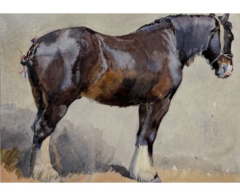 ALFRED CROWDY LOVETT C.B.E (BRITISH 1862-1919): A WATERCOLOUR PAINTING ON PAPER DEPICTING A PORTRAIT OF A SHIRE MILITARY WAR 